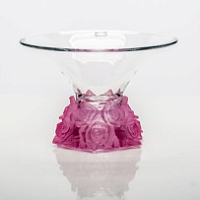 Фруктовница 25,5см Розы розовая ножка Crystalite Bohemia