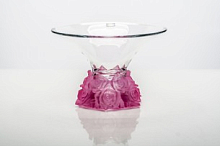 Фруктовница 25,5см Розы розовая ножка Crystalite Bohemia