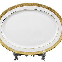 Блюдо овальное 36см Constanza Creme Gold 9349
