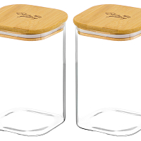 Набор банок для хранения 1,1л 2шт с крышками Crystal glass
