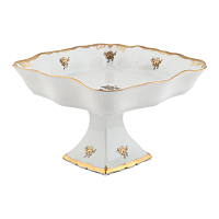 Салатник 19см квадратный на ножке 1шт Золотая Роза