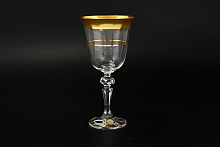 Набор фужеров 220мл 6шт Матовая полоса золото