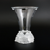 Ваза 25,5см Розы белая ножка Crystalite Bohemia