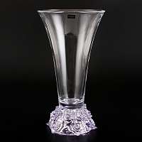 Ваза 35,5см Розы фиолетовая ножка Crystalite Bohemia