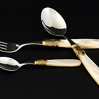 Набор столовых приборов 36пр Ischia Antique Gold Shampagne Steel Domus Design