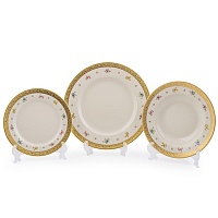 Набор тарелок 18пр Flowers Gold Constanza Creme