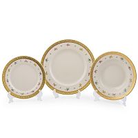Набор тарелок 18пр Flowers Gold Constanza Creme