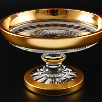 Конфетница 15,5см 1шт хрусталь с золотом Moser