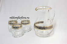 Набор 7пр графин и стаканы 1500+290*6 Идеал с декором Crystalite Bohemia