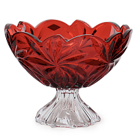 Фруктовница на ножке 28,5см Flora red Aurum Crystal