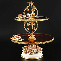 Конфетница 2 яруса Pink Rozaperla