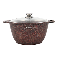 Кастрюля 4л со стекл. крышкой Granit ultra Red