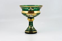 Конфетница 13см золото зеленый фон