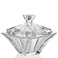 Конфетница 12,5см с крышкой Quadron Aurum Crystal