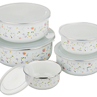 Набор мисок эмалированных с крышками