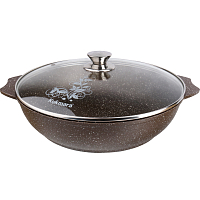 Сотейник 30см со стекл. крышкой Кофейный мрамор
