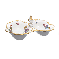 Кабаретница 26см 2 секции (икорница) 1шт Мейсенский букет