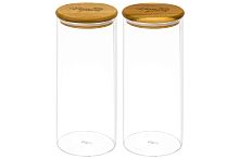 Набор банок для хранения 1л 2шт с крышками Crystal glass