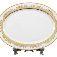 Блюдо овальное 36см 1шт Constanza Creme Gold 9359